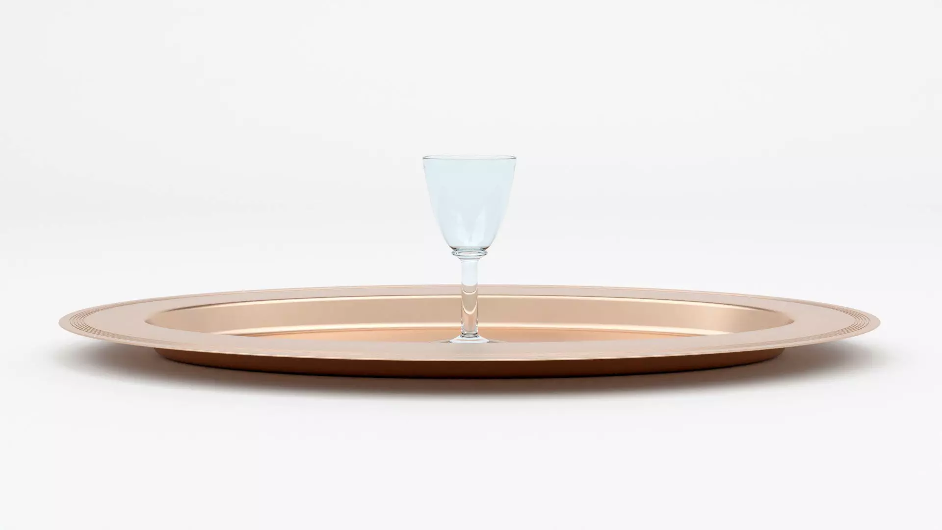 Cooper Plate Tray With Glass 3D Model 3D model_7