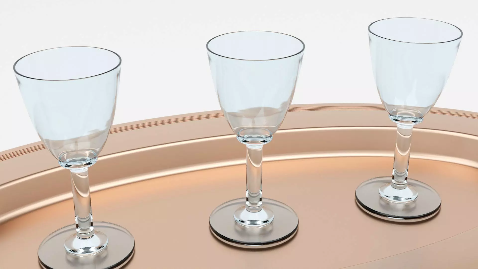 Cooper Plate Tray With Glass 3D Model 3D model_3