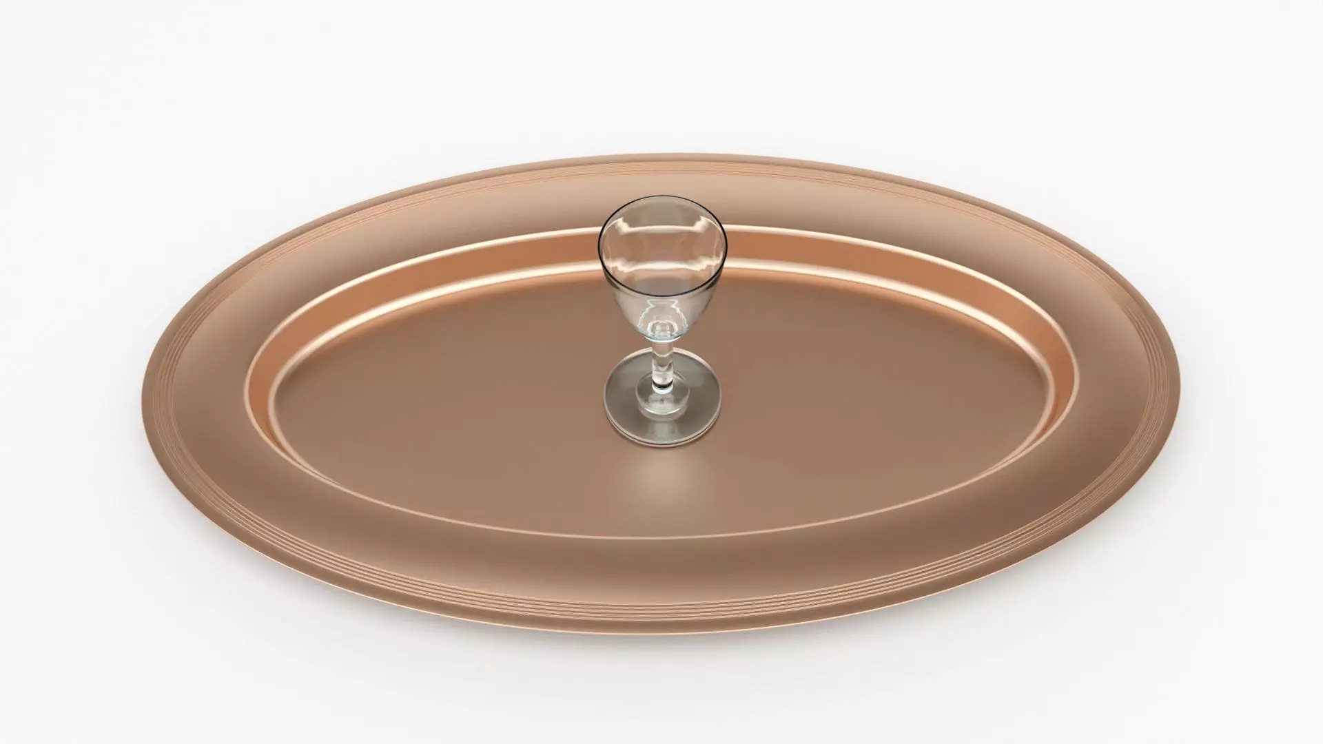 Cooper Plate Tray With Glass 3D Model 3D model_33