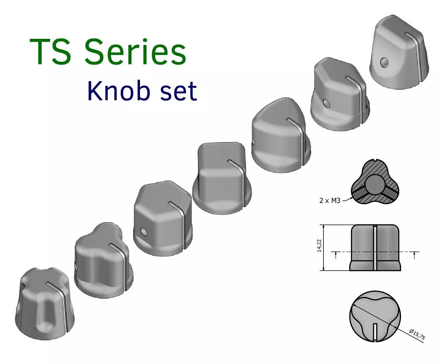 TS Series Knob Set 3D print model_0