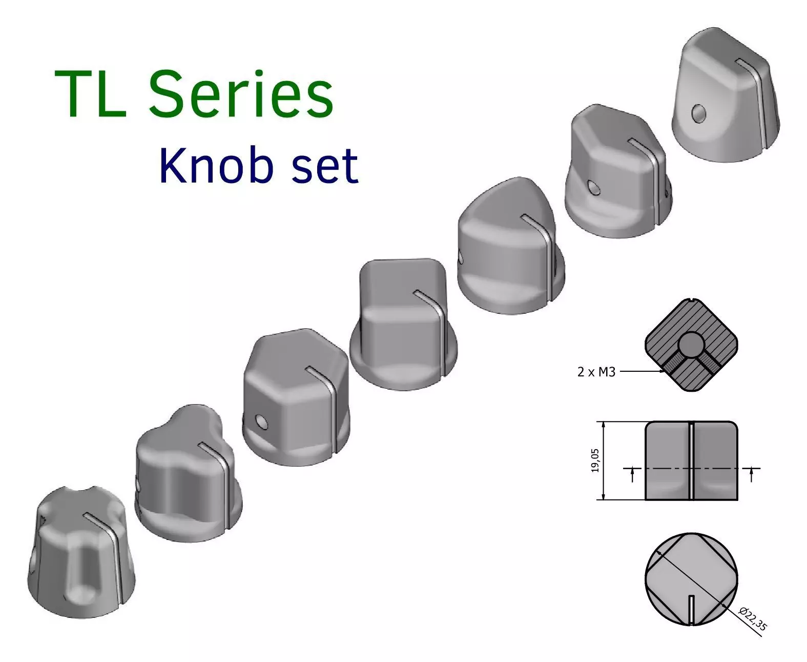 TL Series Knob Set 3D print model_0