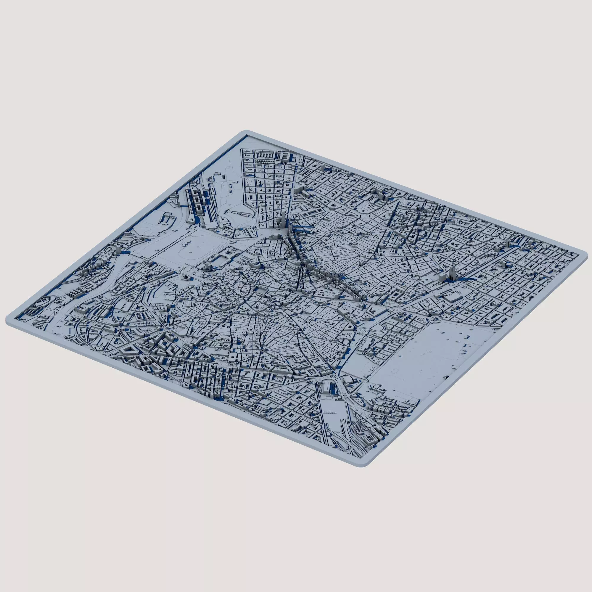 Madrid City 3D Model Spanish Capital Urban Landscape  3D print model_1