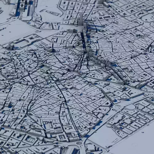 Madrid City 3D Model Spanish Capital Urban Landscape 