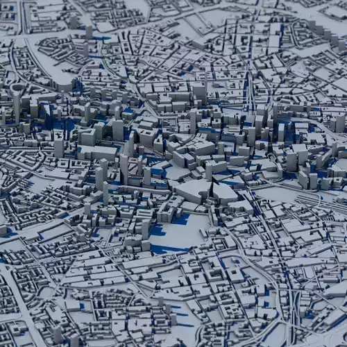 Birmingham City 3D Model English Urban Landscape 