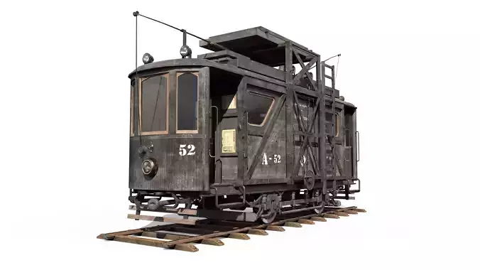 City Tram Repair Low-poly 3D model
