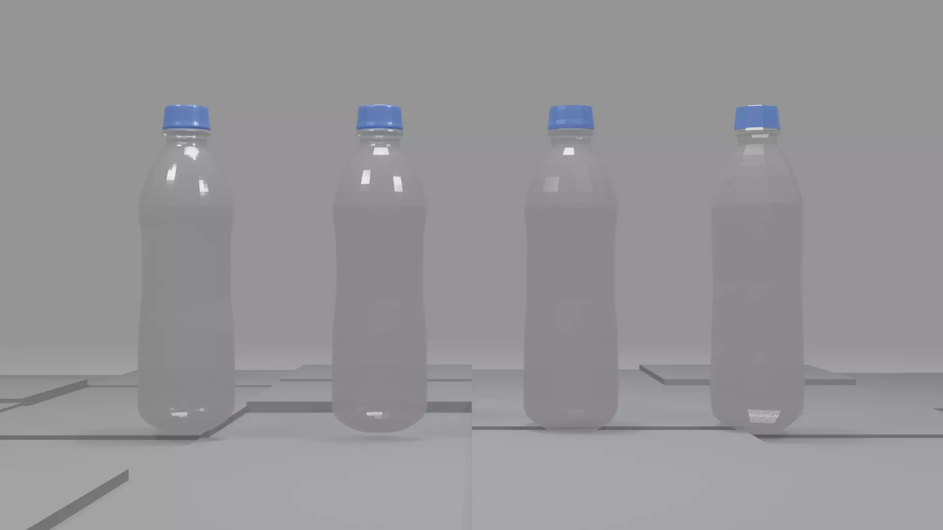 Plastic Bottle 3D Model Pack 3 designs with 3 mesh densities and Low-poly 3D model_13