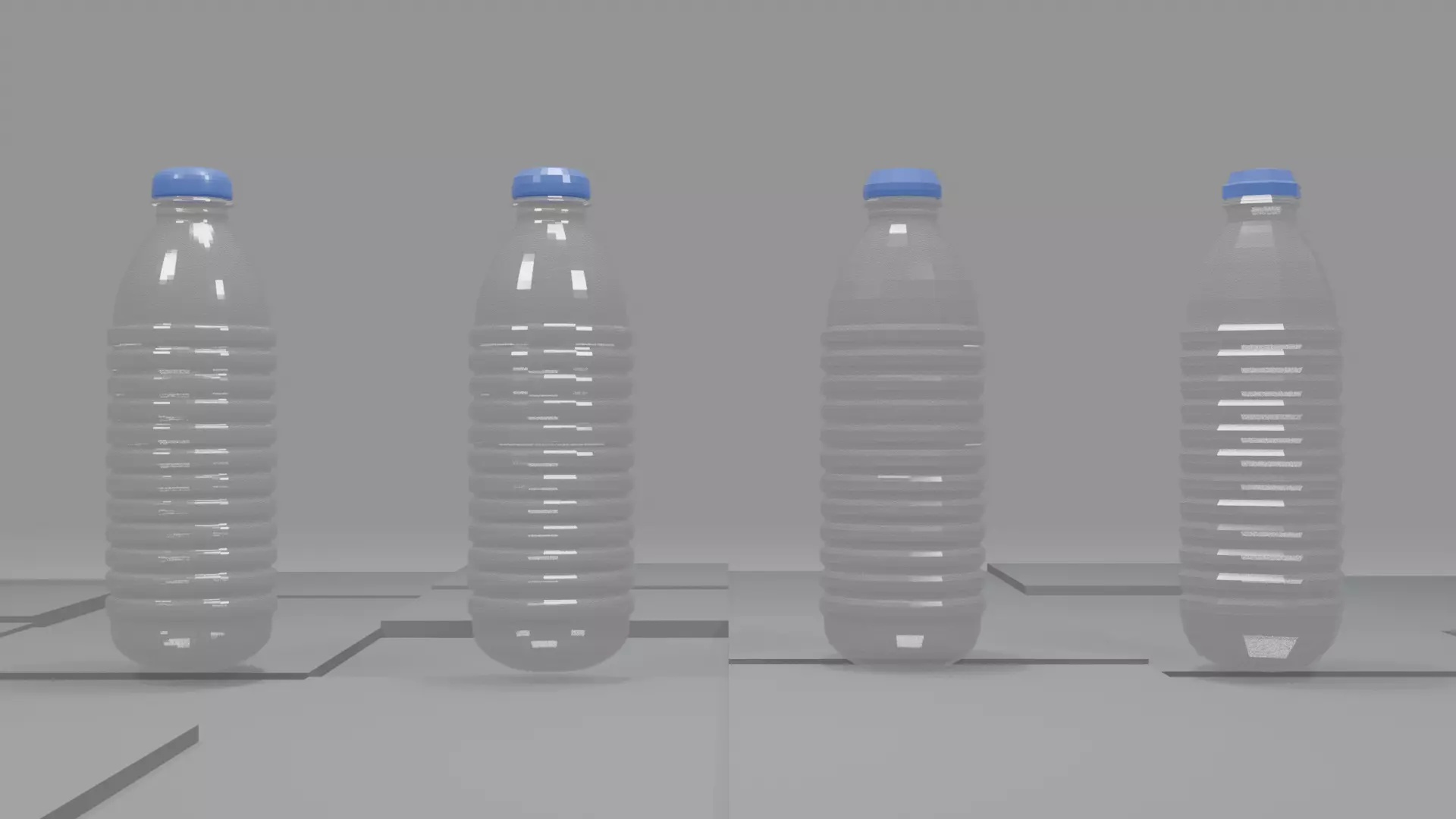 Plastic Bottle 3D Model Pack 3 designs with 3 mesh densities and Low-poly 3D model_9