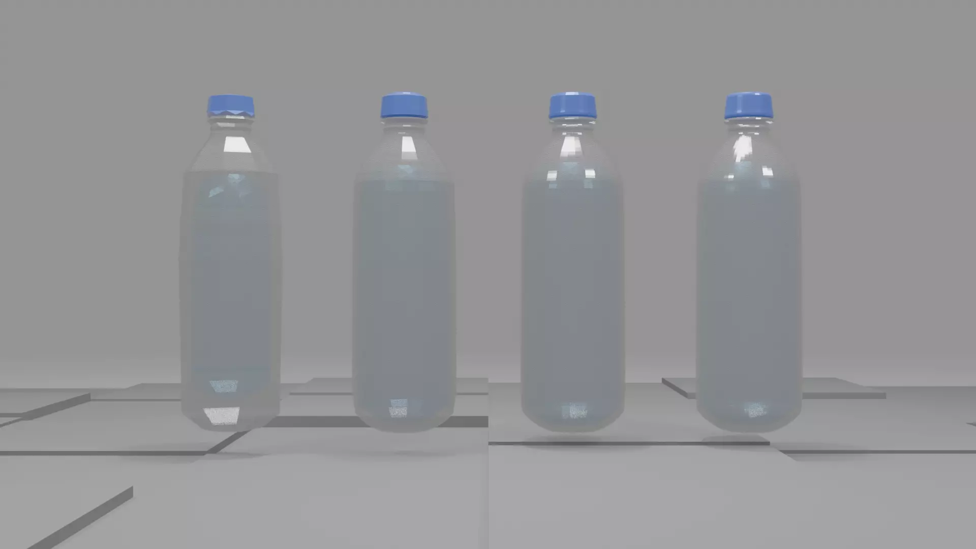 Plastic Bottle 3D Model Pack 3 designs with 3 mesh densities and Low-poly 3D model_5