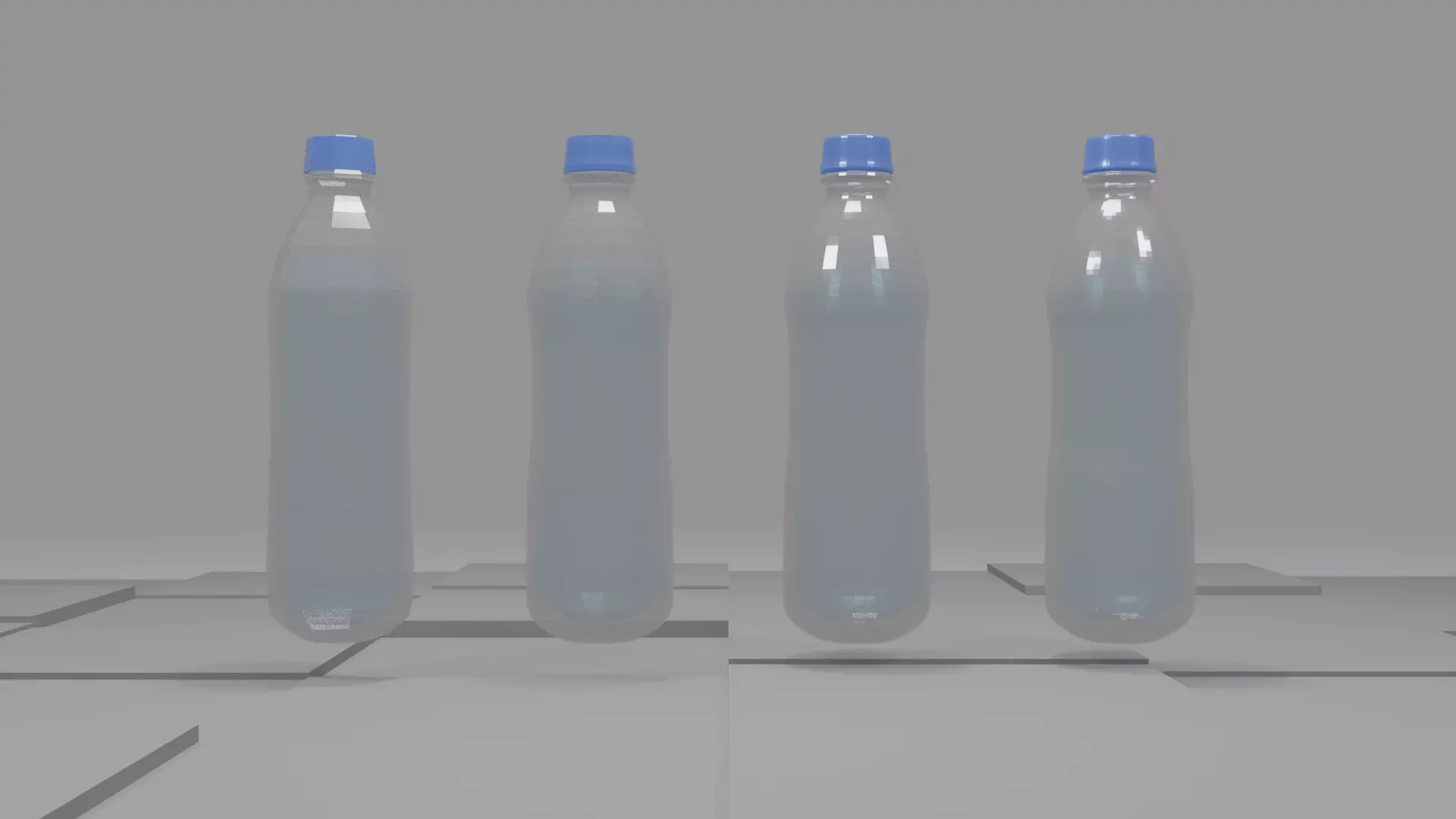 Plastic Bottle 3D Model Pack 3 designs with 3 mesh densities and Low-poly 3D model_7
