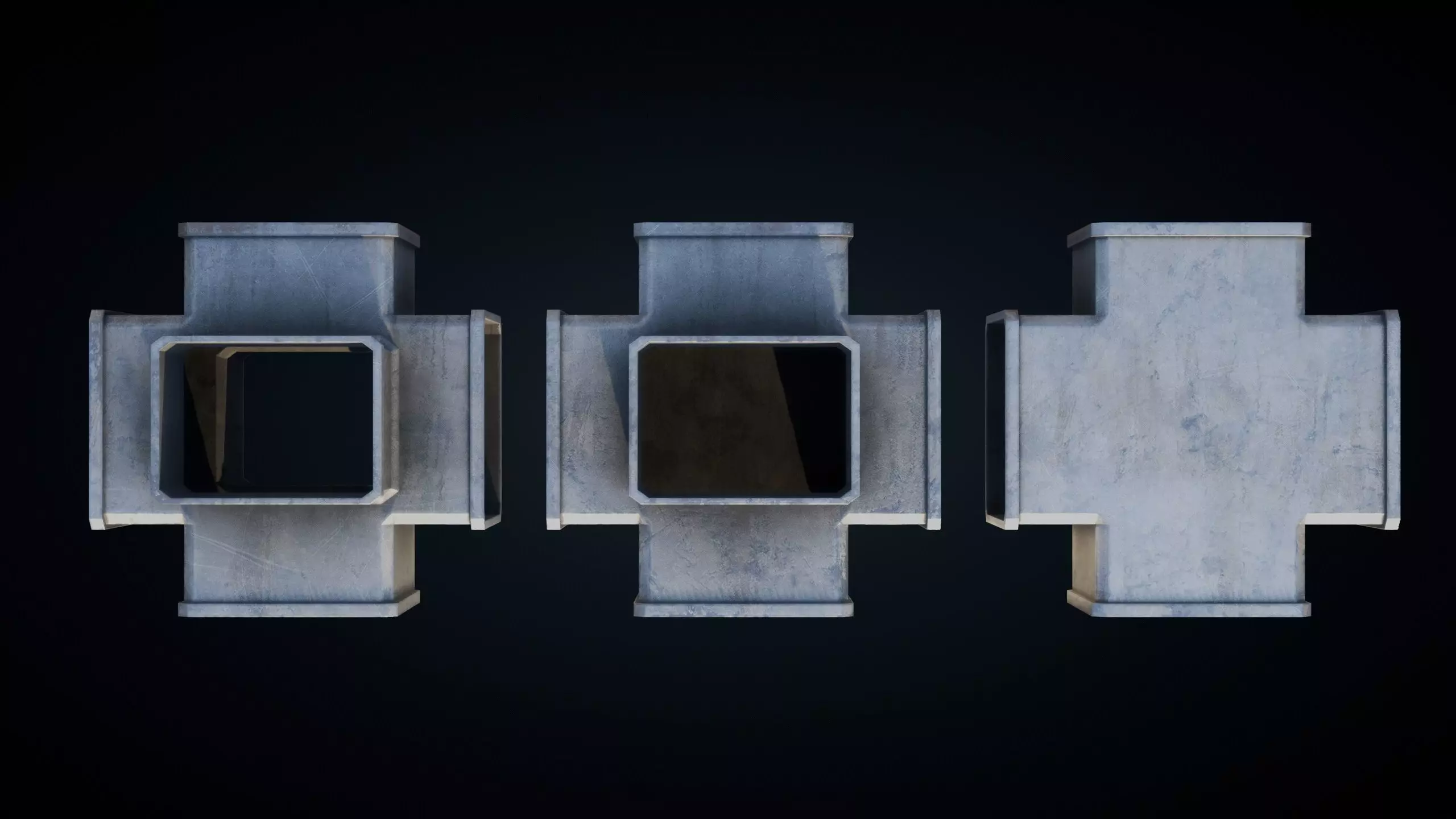 Roof Ducts Pack - Optimized Game Ready 3D Models Low-poly 3D model_6