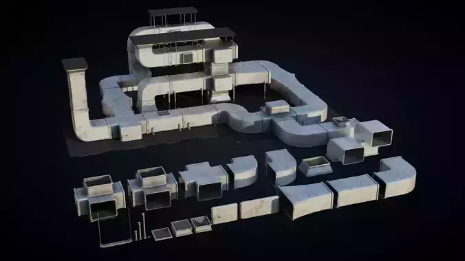 Roof Ducts Pack - Optimized Game Ready 3D Models Low-poly 3D model Roof Ducts Pack - Optimized Game Ready 3D Models Low-poly 3D model