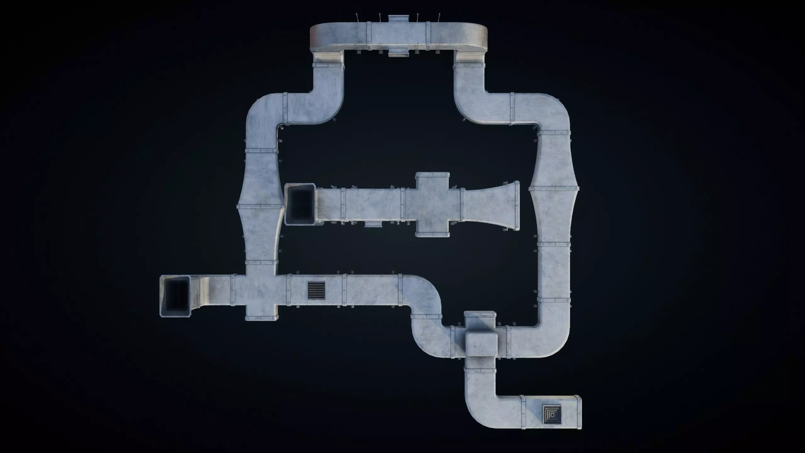 Roof Ducts Pack - Optimized Game Ready 3D Models Low-poly 3D model_9