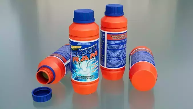 Drain Cleaner Bottle Low poly 3d model 