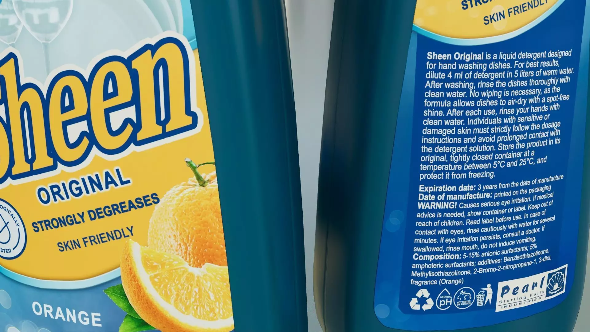 Dishwashing Detergent bottle low poly 3d model Low-poly 3D model_2