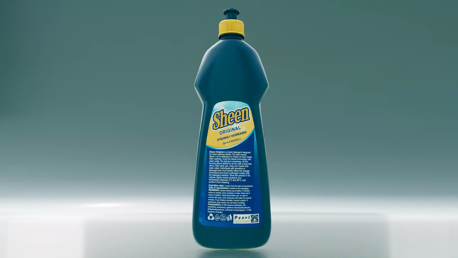 Dishwashing Detergent bottle low poly 3d model Low-poly 3D model_3