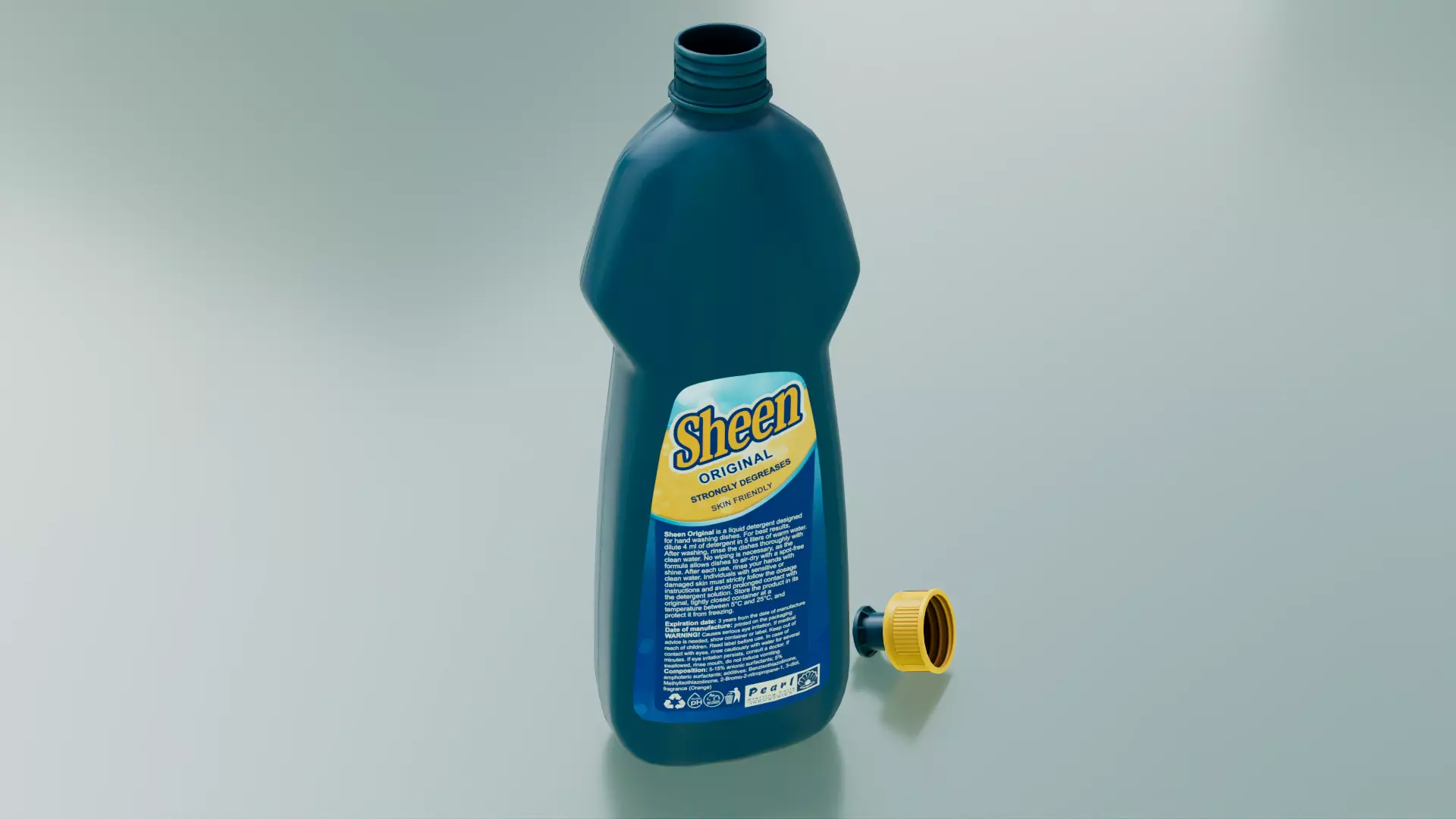 Dishwashing Detergent bottle low poly 3d model Low-poly 3D model_5