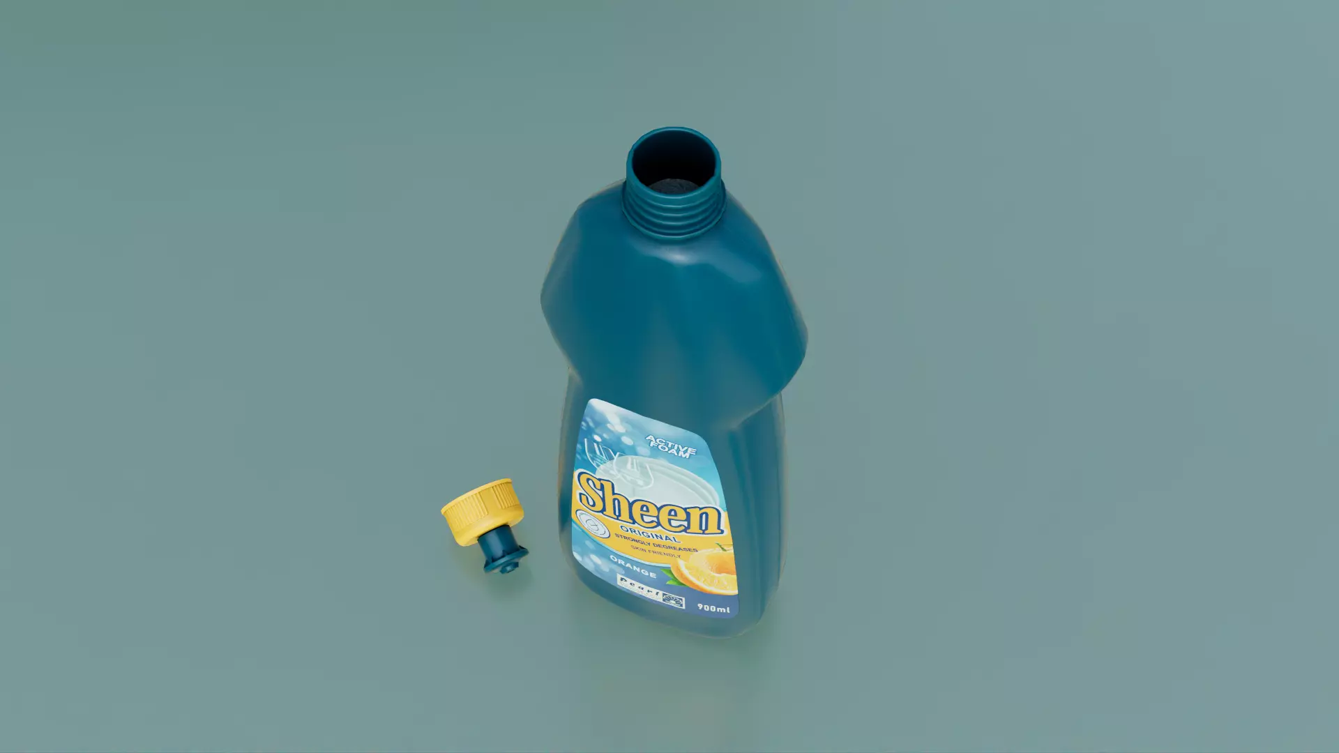 Dishwashing Detergent bottle low poly 3d model Low-poly 3D model_6