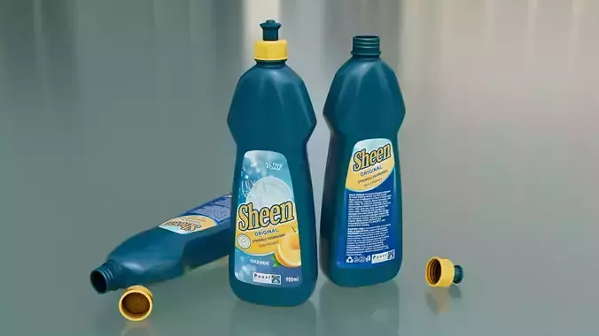 Dishwashing Detergent bottle low poly 3d model