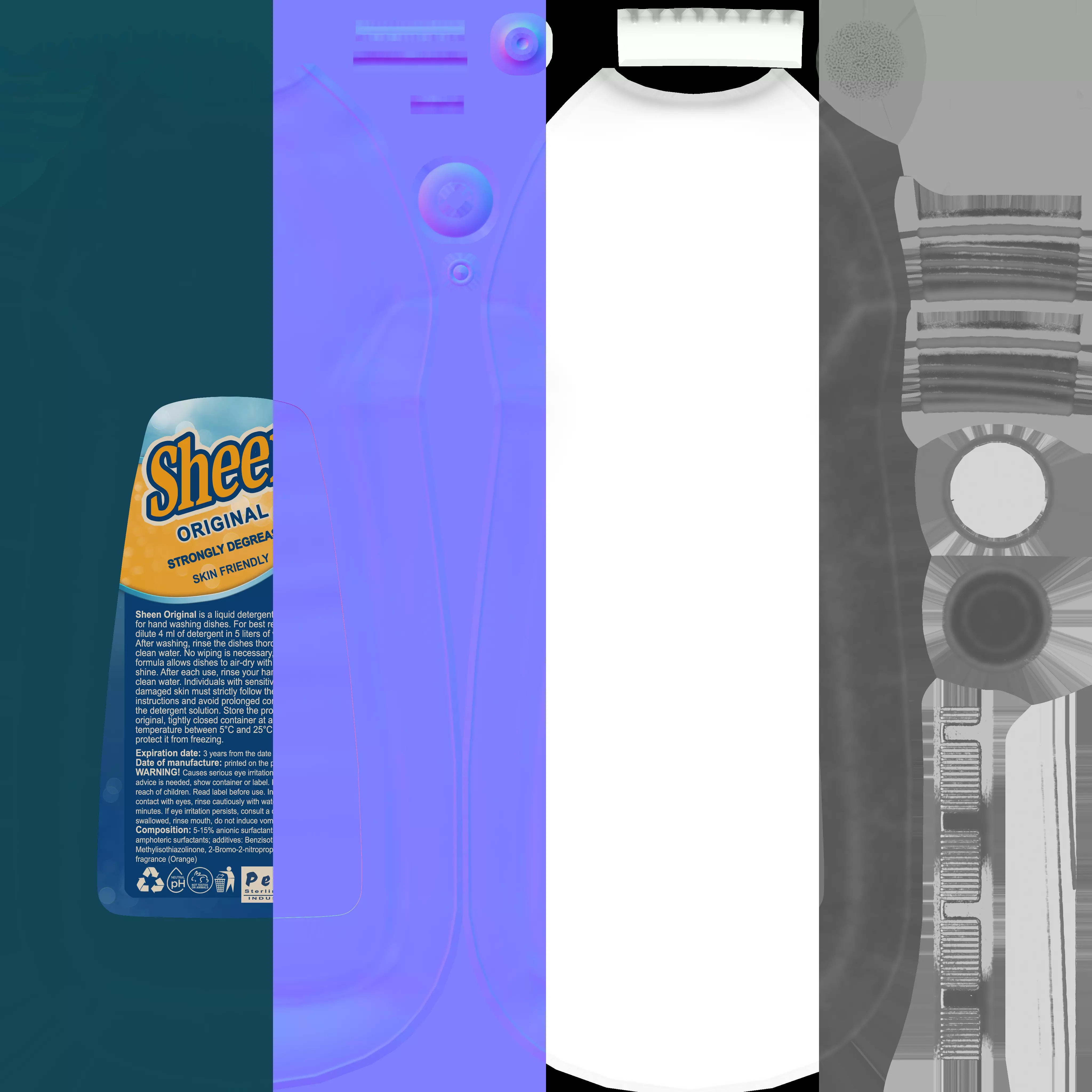 Dishwashing Detergent bottle low poly 3d model Low-poly 3D model_11