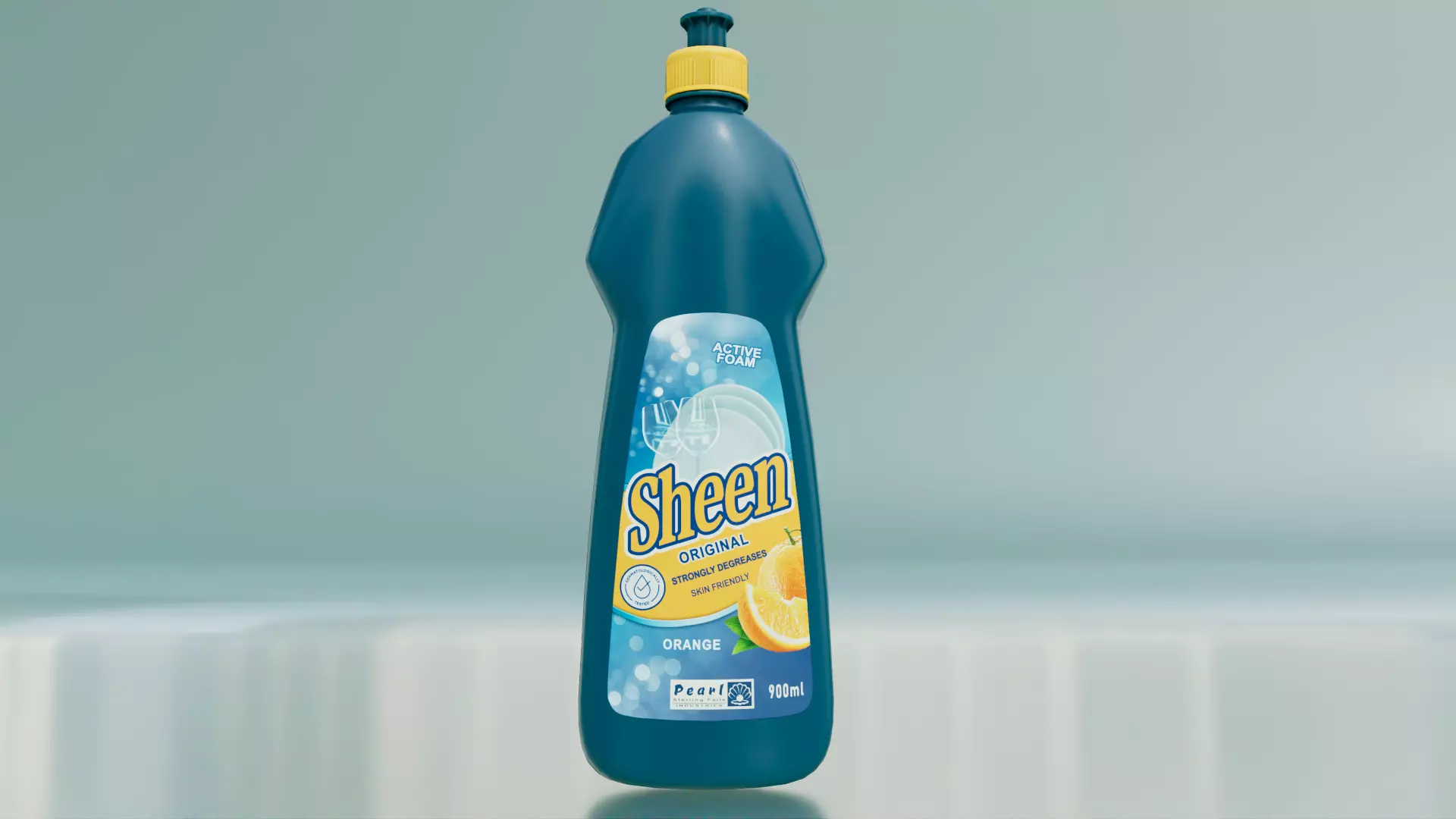 Dishwashing Detergent bottle low poly 3d model Low-poly 3D model_4