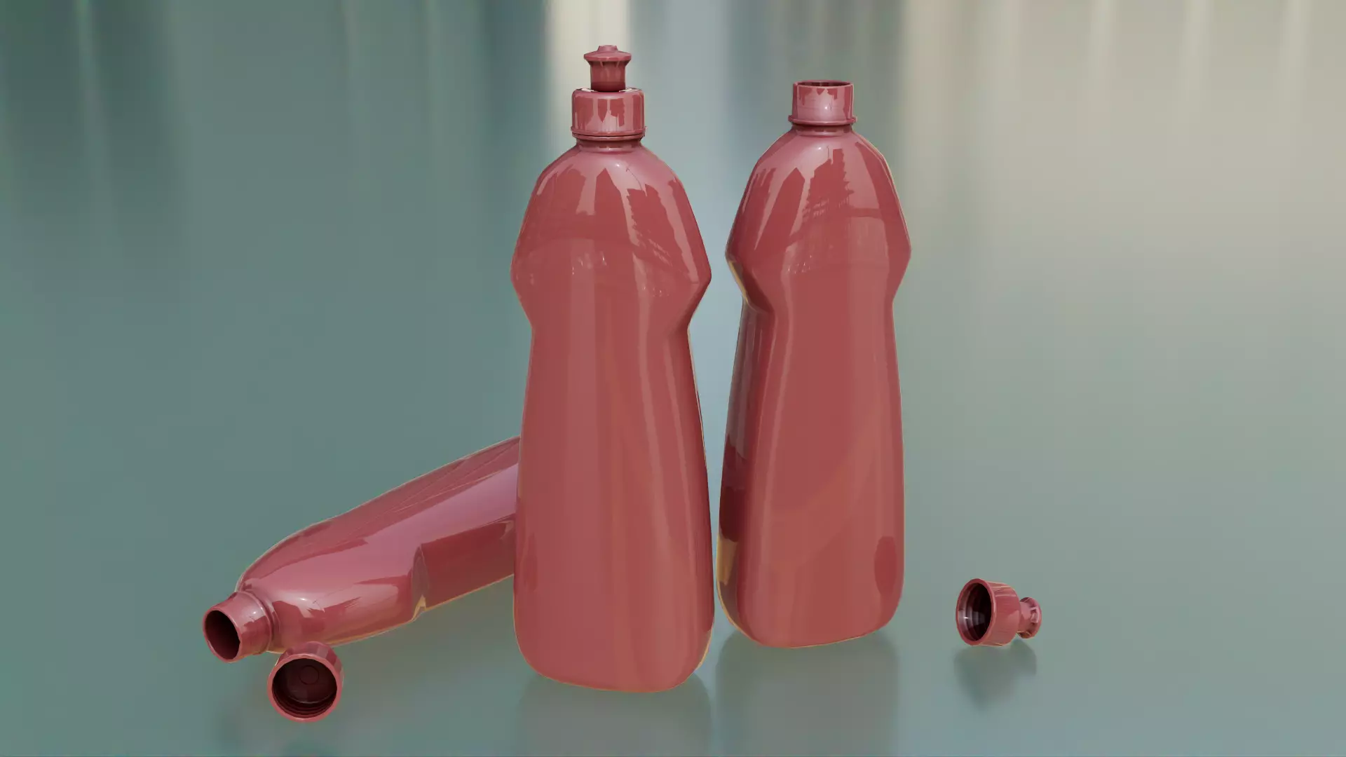 Dishwashing Detergent bottle low poly 3d model Low-poly 3D model_9