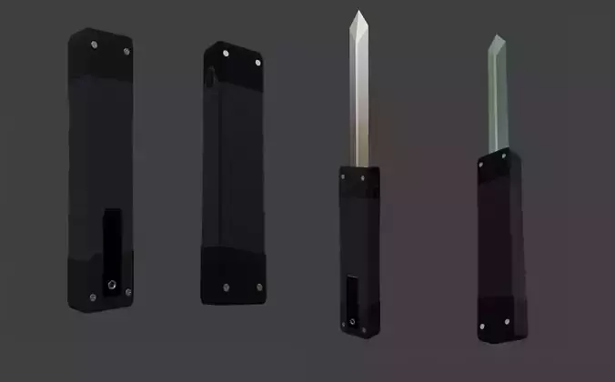 Tactical Stiletto with animated knife 3D model