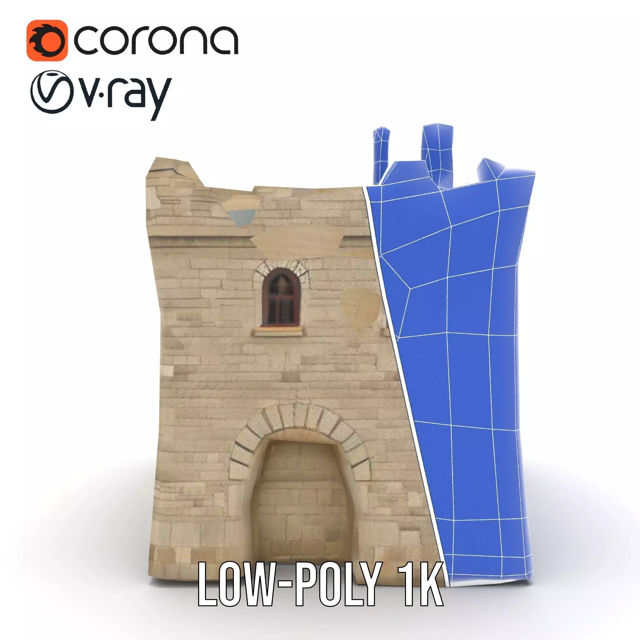 Medieval Stone Castle model pack Low-poly 3D model_30
