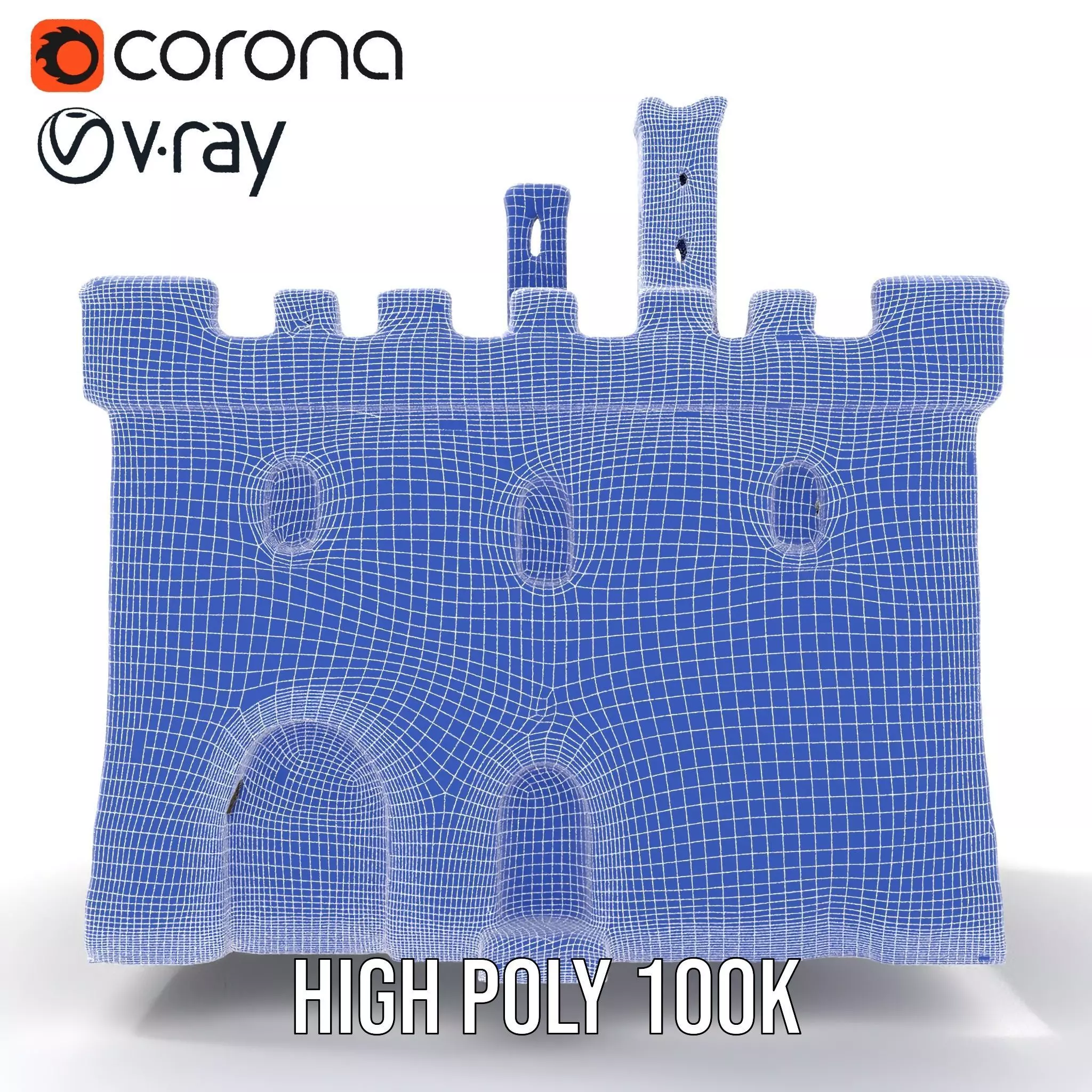 Medieval Stone Castle model pack Low-poly 3D model_34