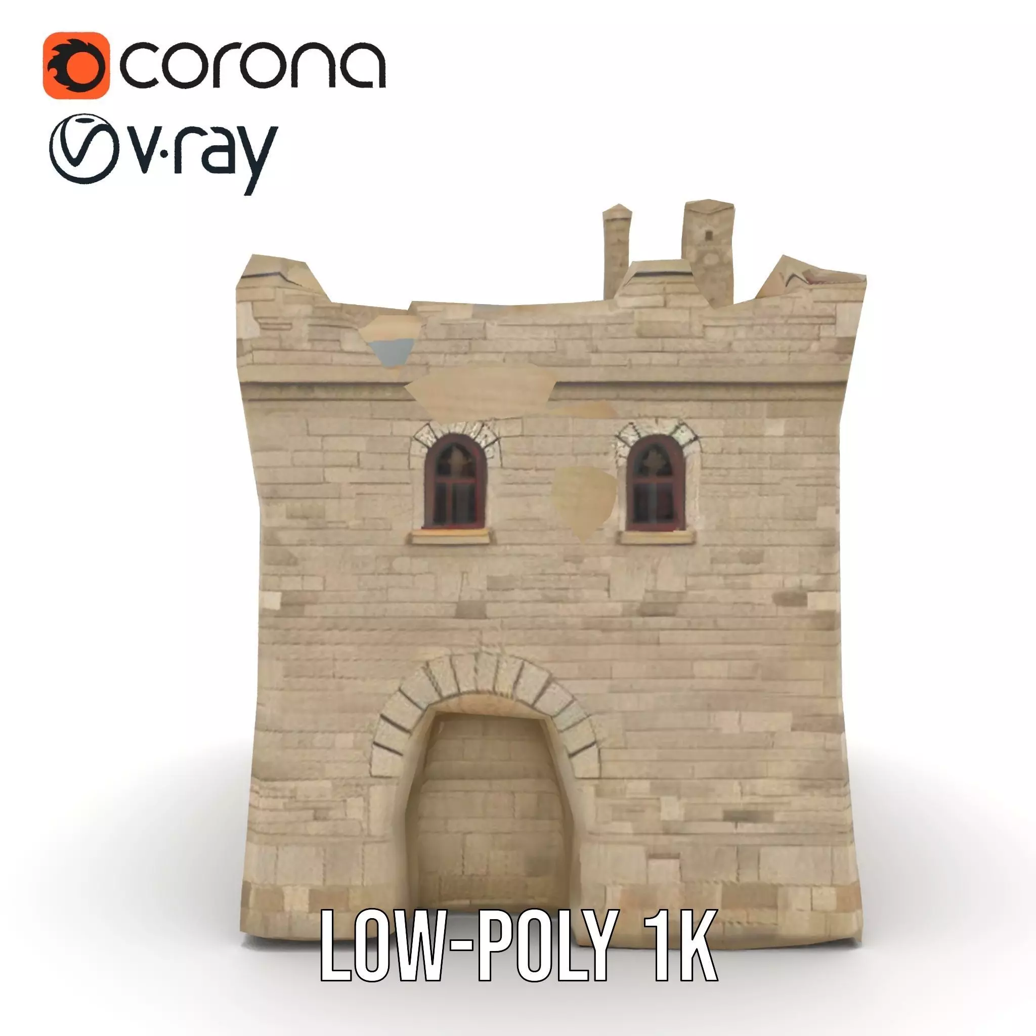 Medieval Stone Castle model pack Low-poly 3D model_28