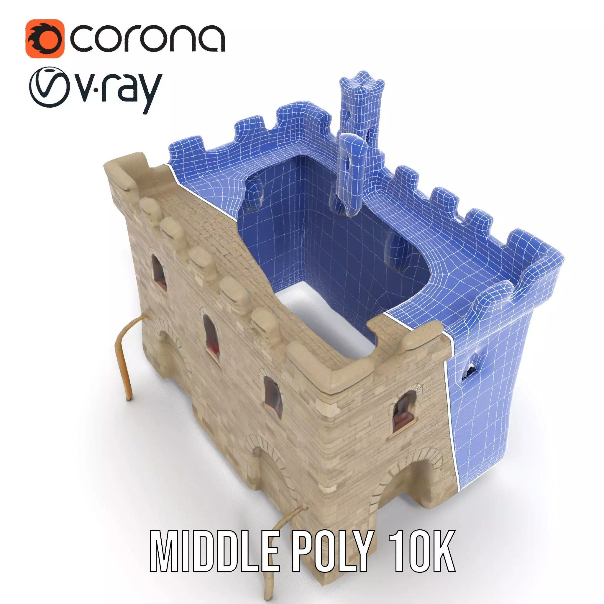 Medieval Stone Castle model pack Low-poly 3D model_27