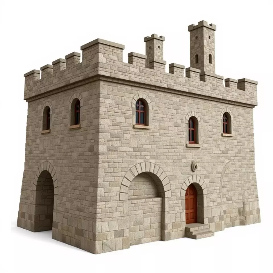 Medieval Stone Castle model pack Low-poly 3D model_2