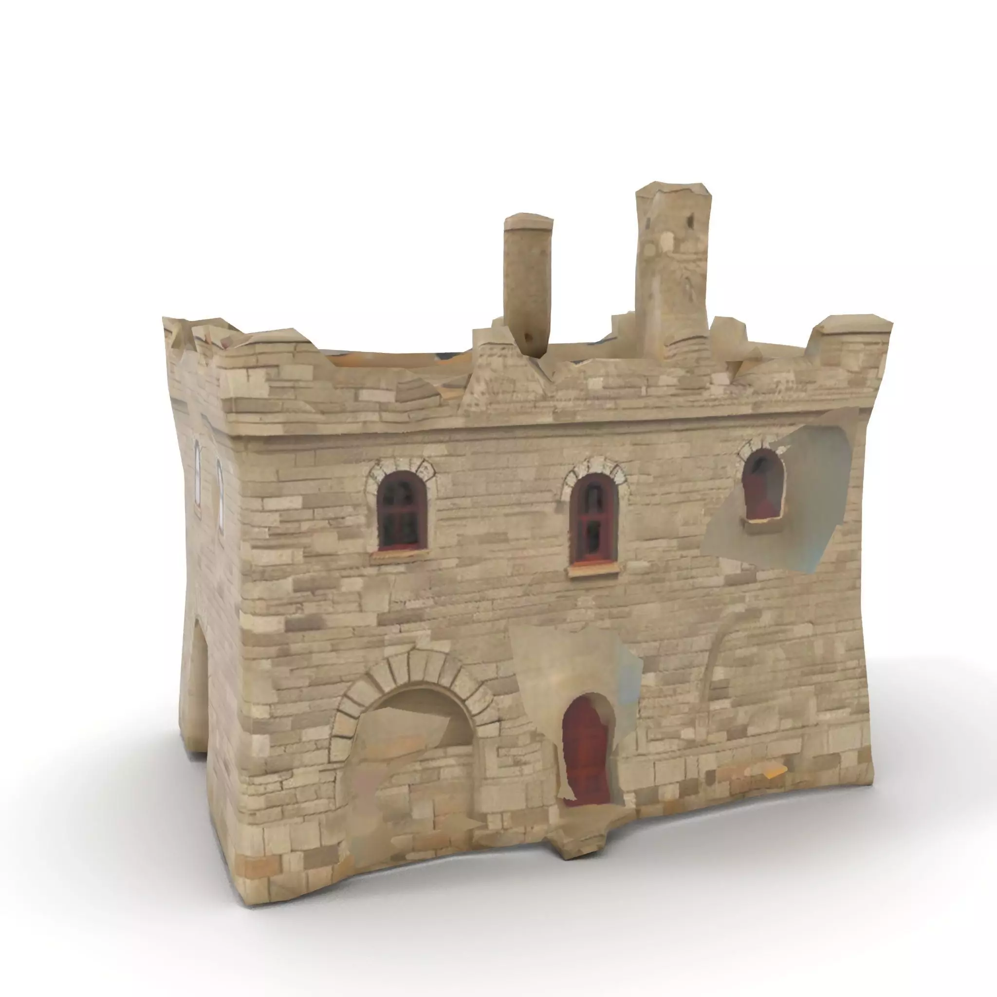 Medieval Stone Castle model pack Low-poly 3D model_12