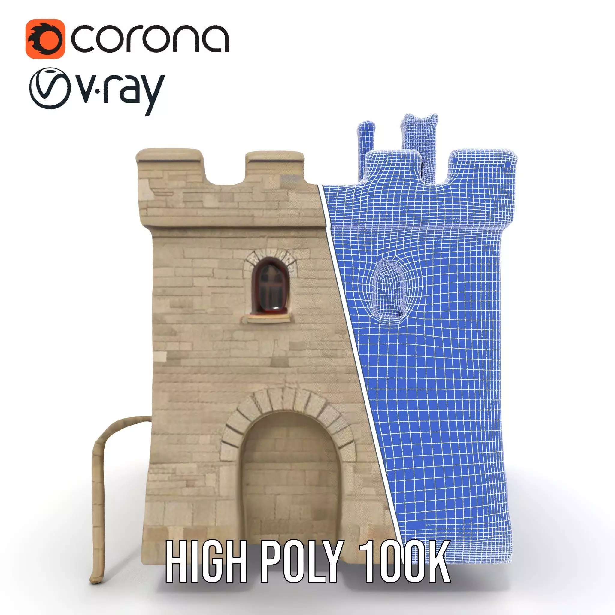 Medieval Stone Castle model pack Low-poly 3D model_31