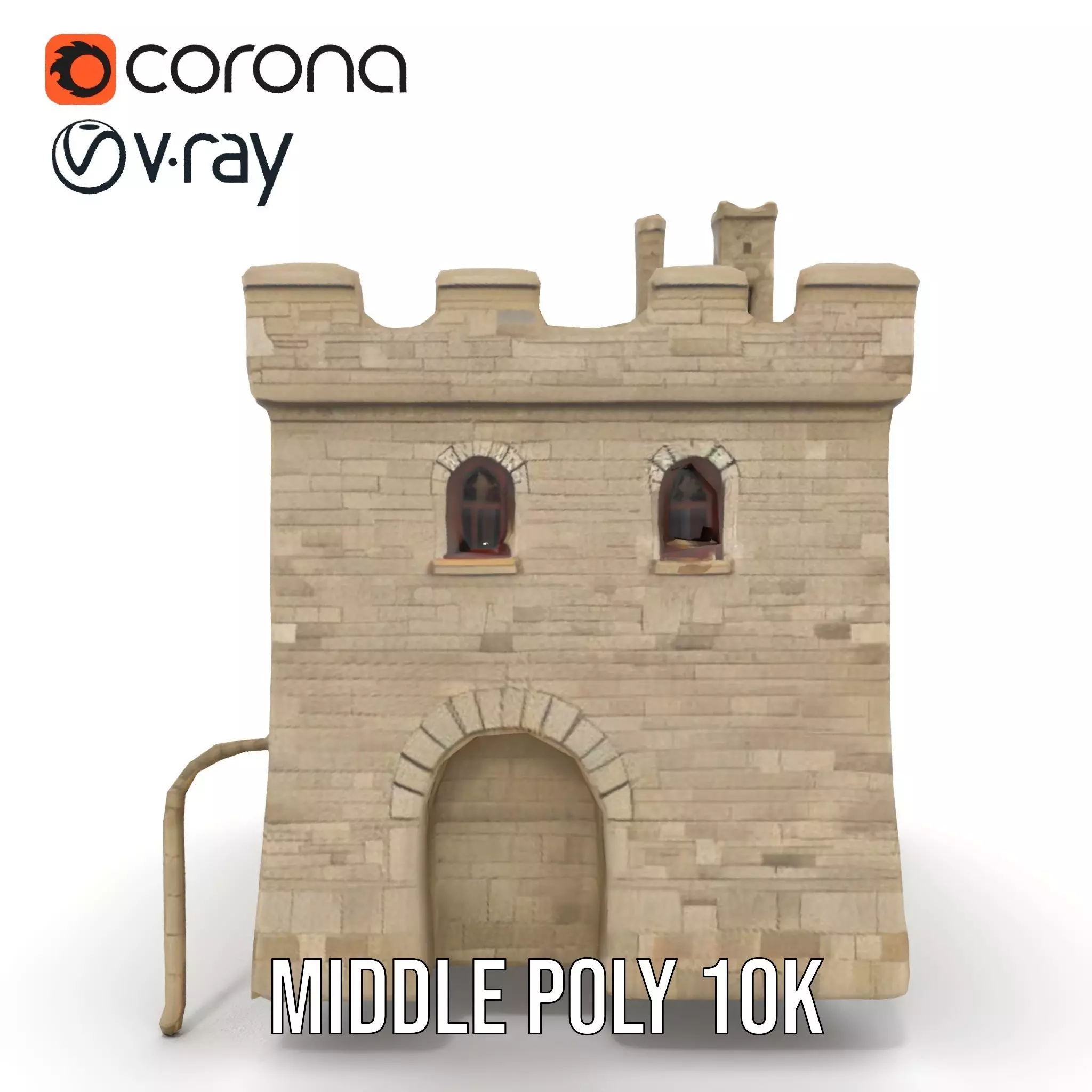 Medieval Stone Castle model pack Low-poly 3D model_21