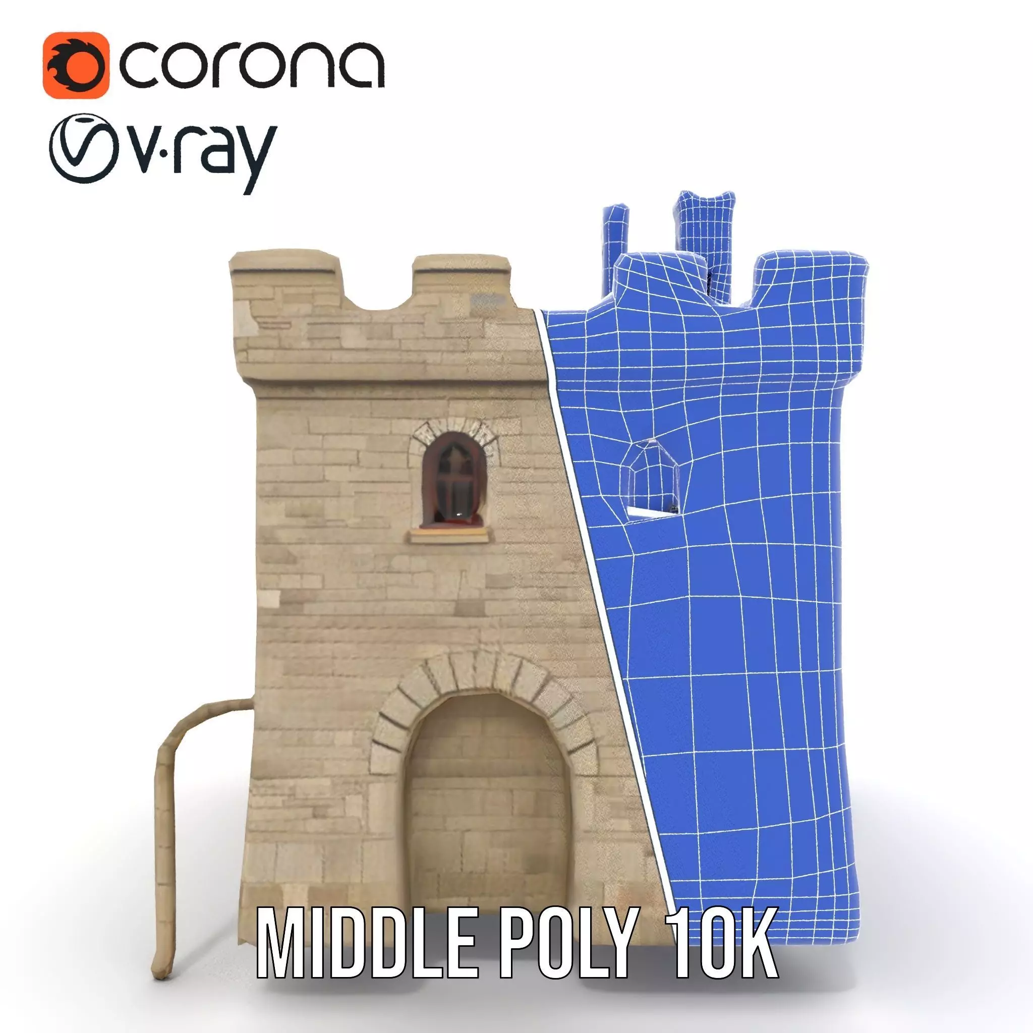 Medieval Stone Castle model pack Low-poly 3D model_29