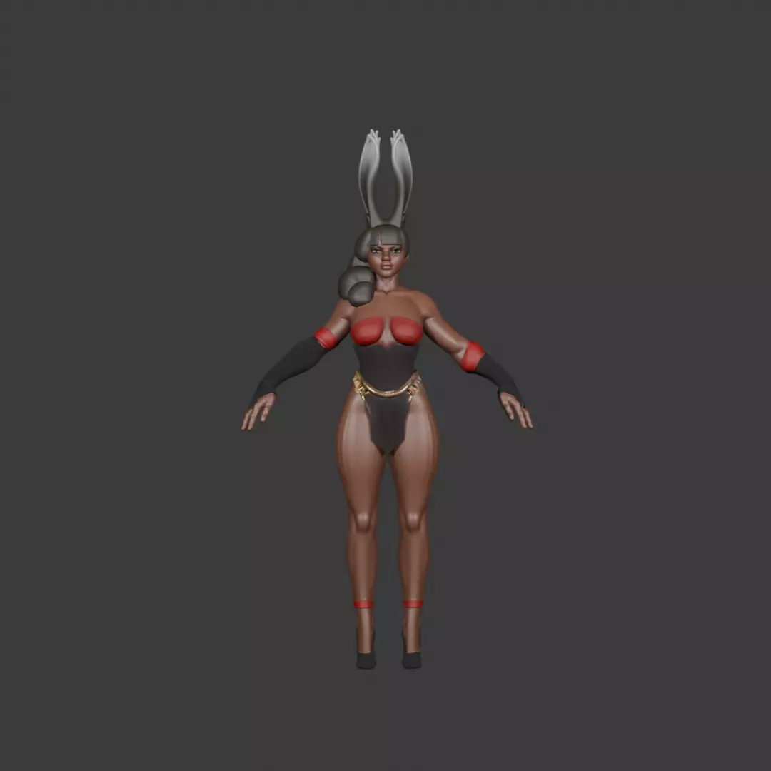 Bunny Girl Stylized 3D Character Model   3D model_2