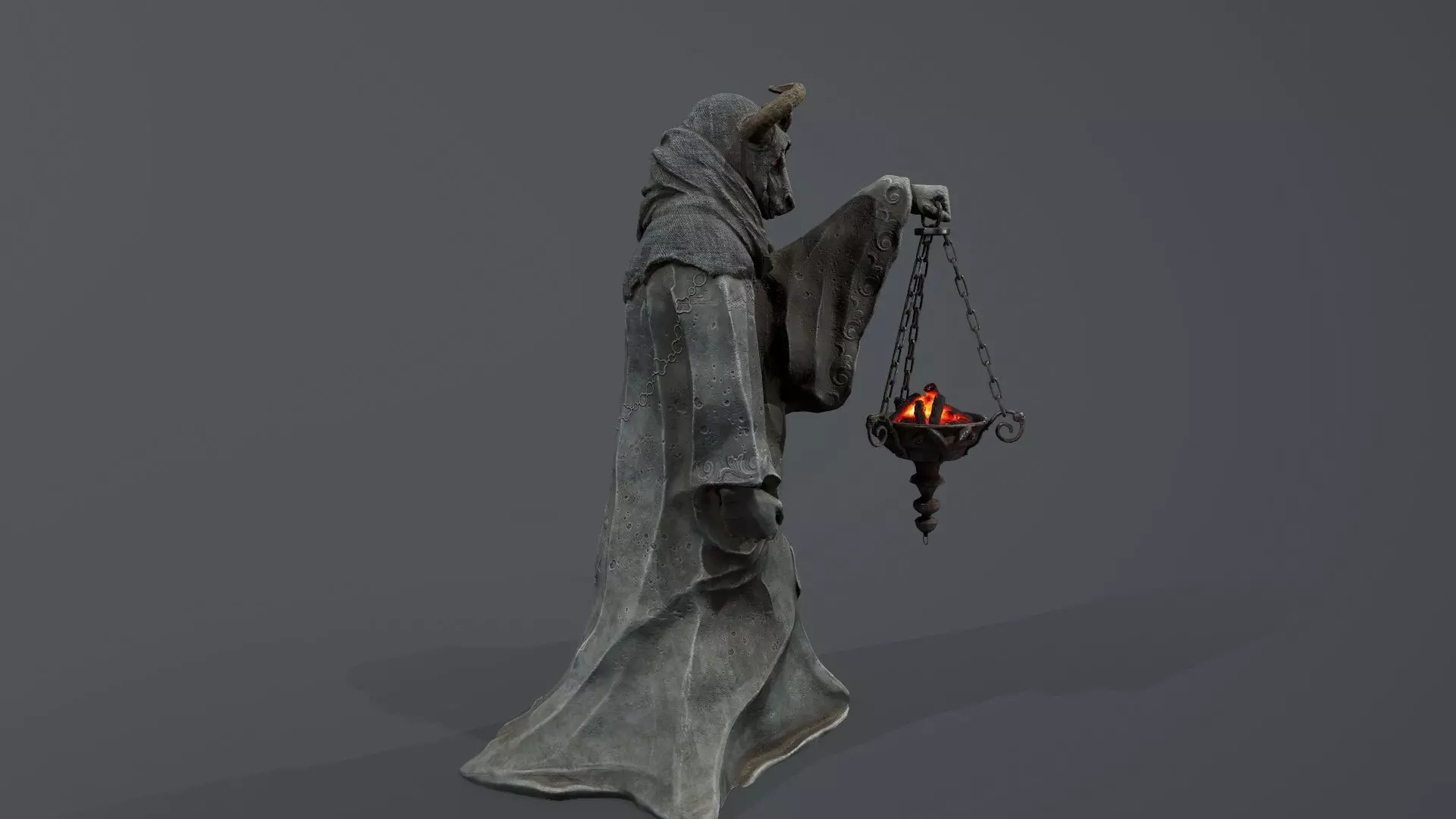 Dark Statue Low-poly 3D model_16