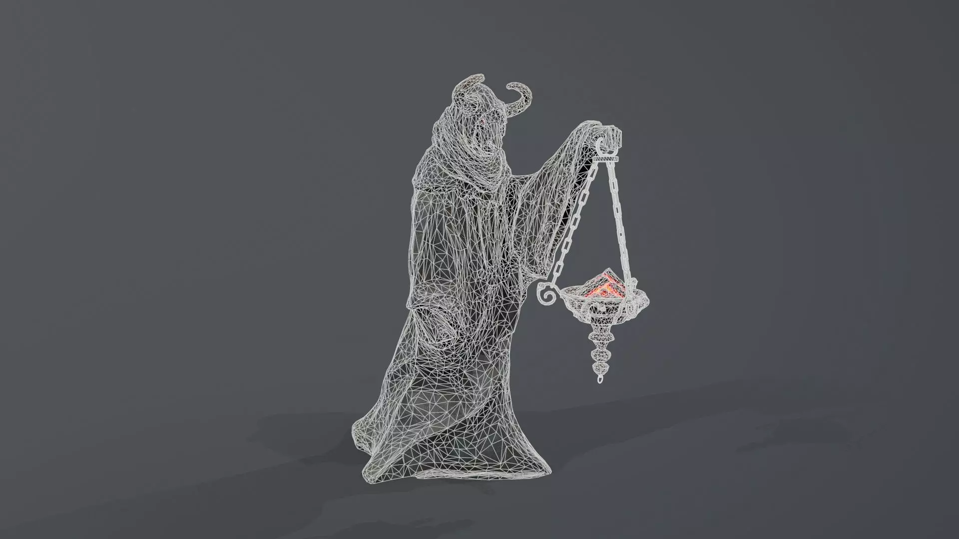 Dark Statue Low-poly 3D model_26