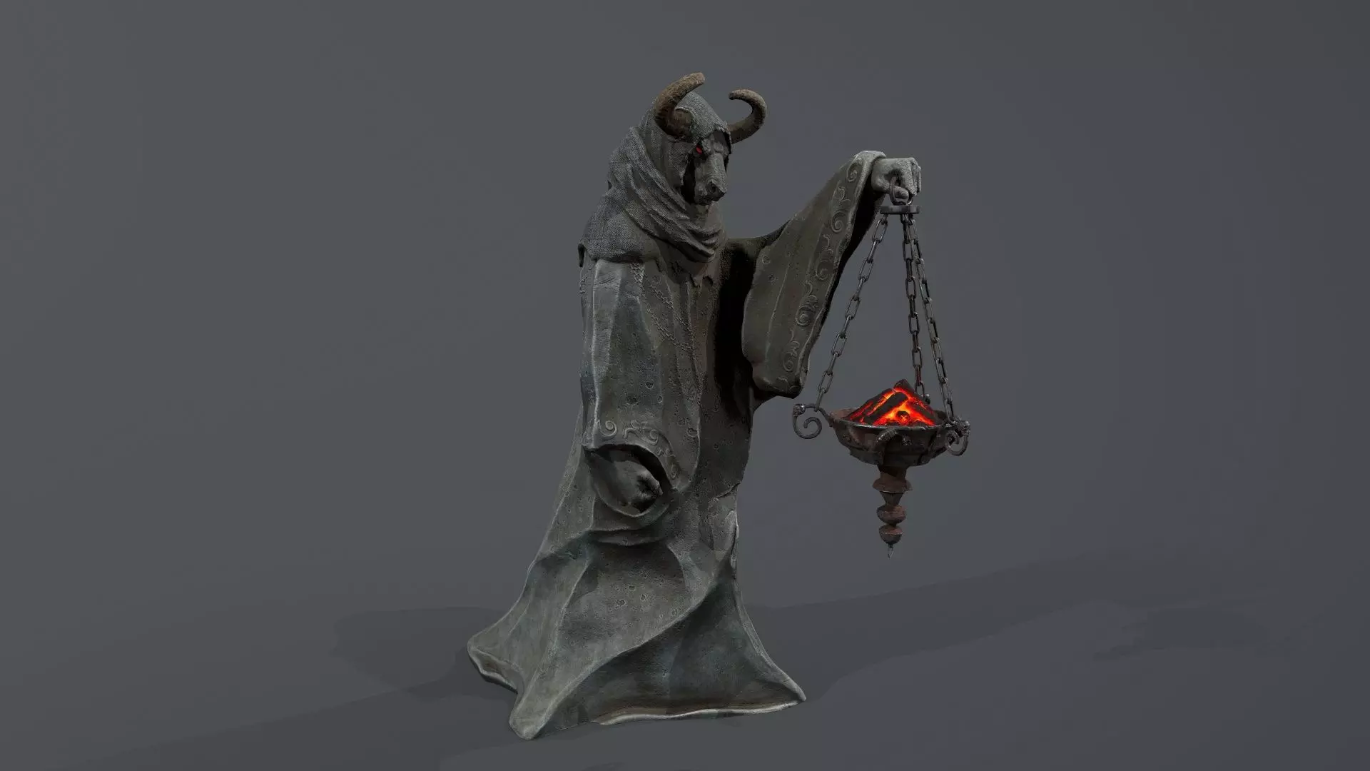 Dark Statue Low-poly 3D model_17