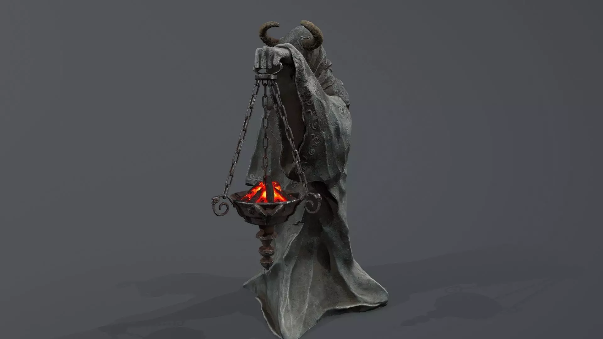 Dark Statue Low-poly 3D model_11