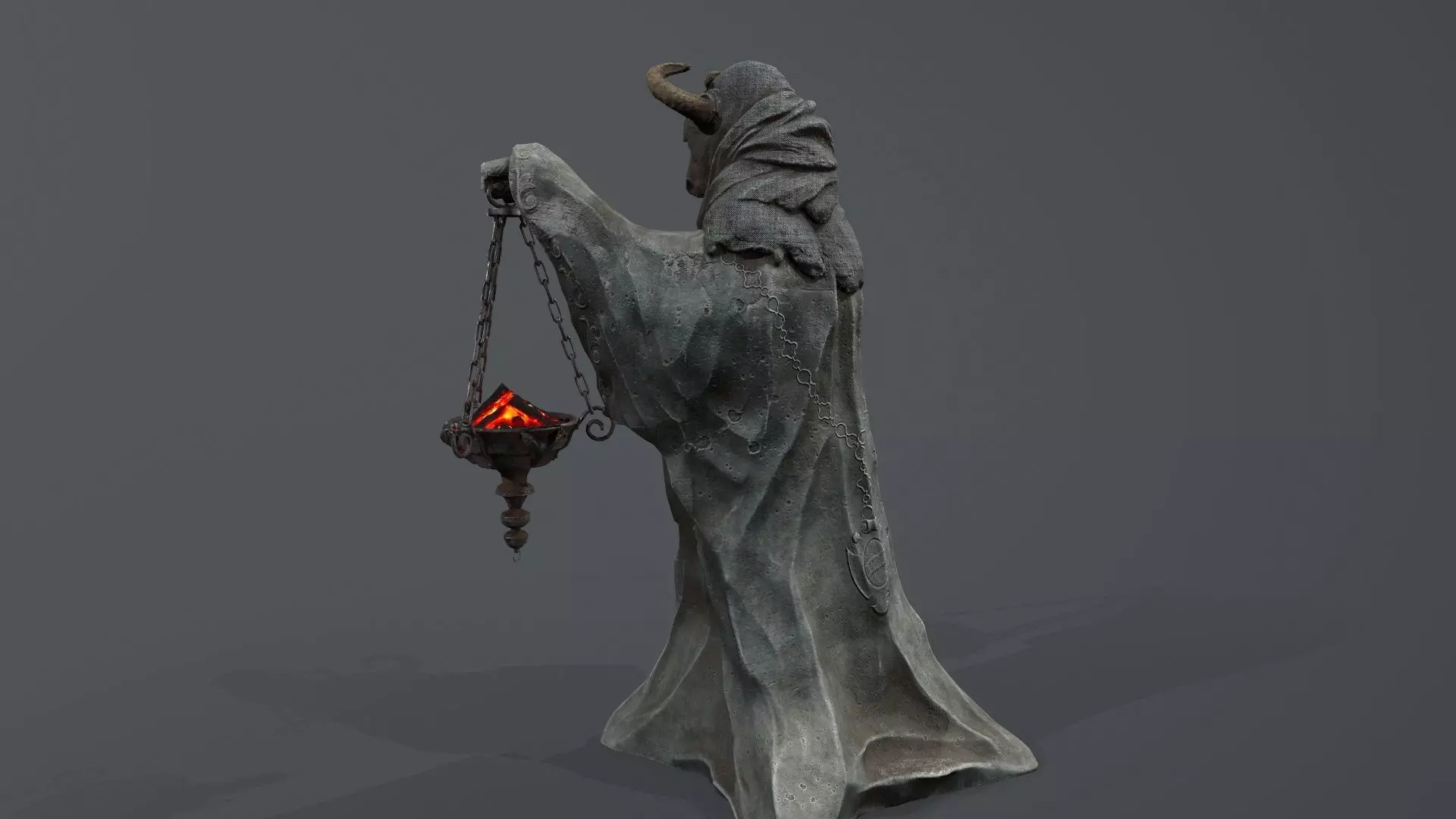 Dark Statue Low-poly 3D model_13