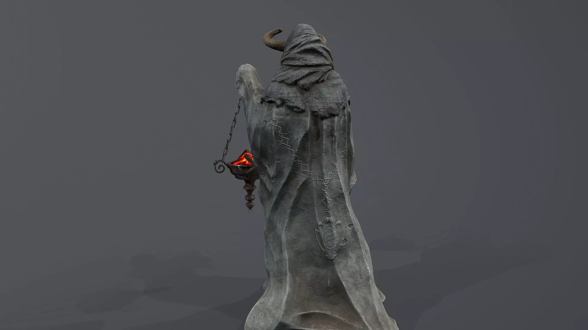 Dark Statue Low-poly 3D model_14