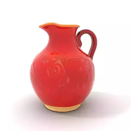 Elegant Red Ceramic Pitcher model pack Low-poly 3D model