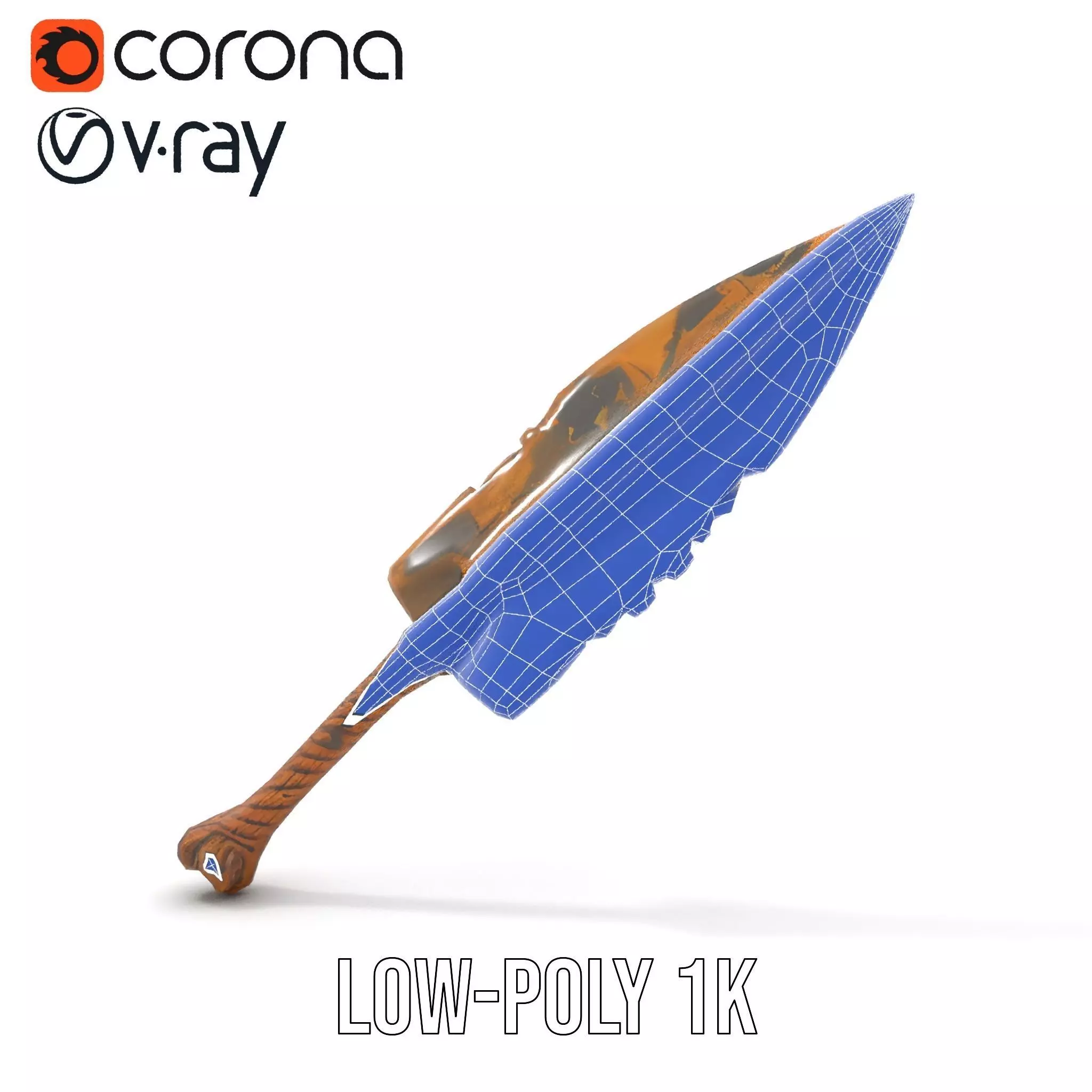 Stone Age Spear model pack Low-poly 3D model_22