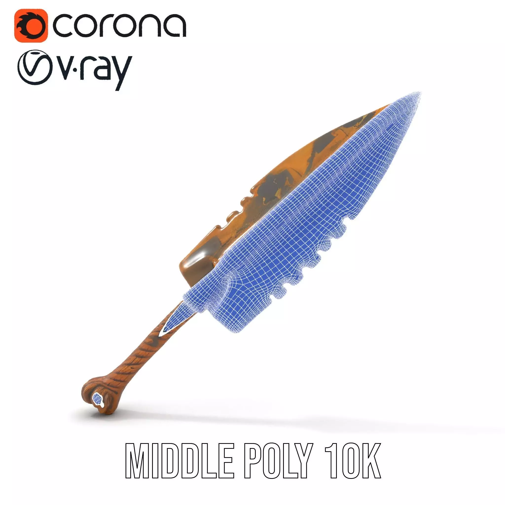 Stone Age Spear model pack Low-poly 3D model_26
