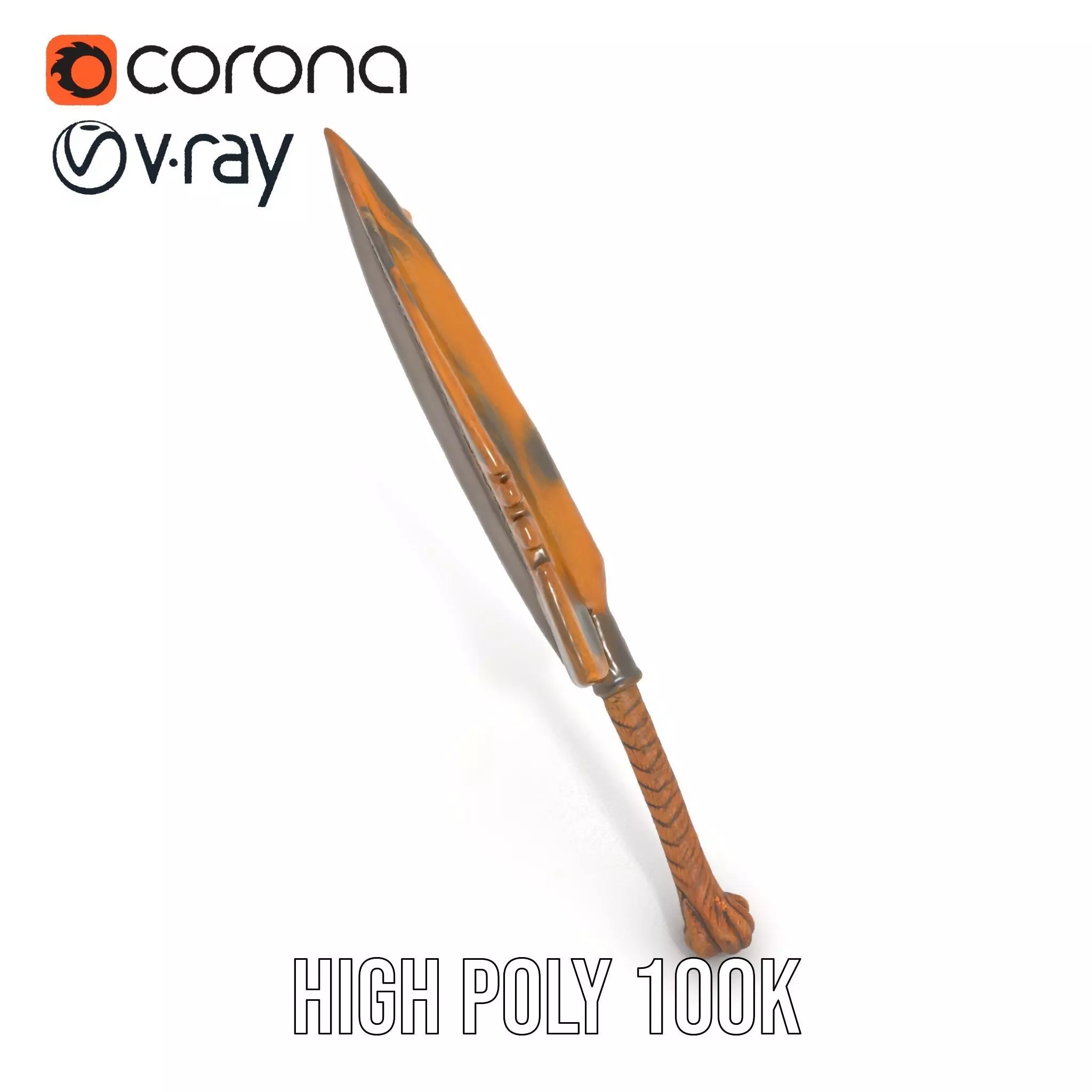 Stone Age Spear model pack Low-poly 3D model_32