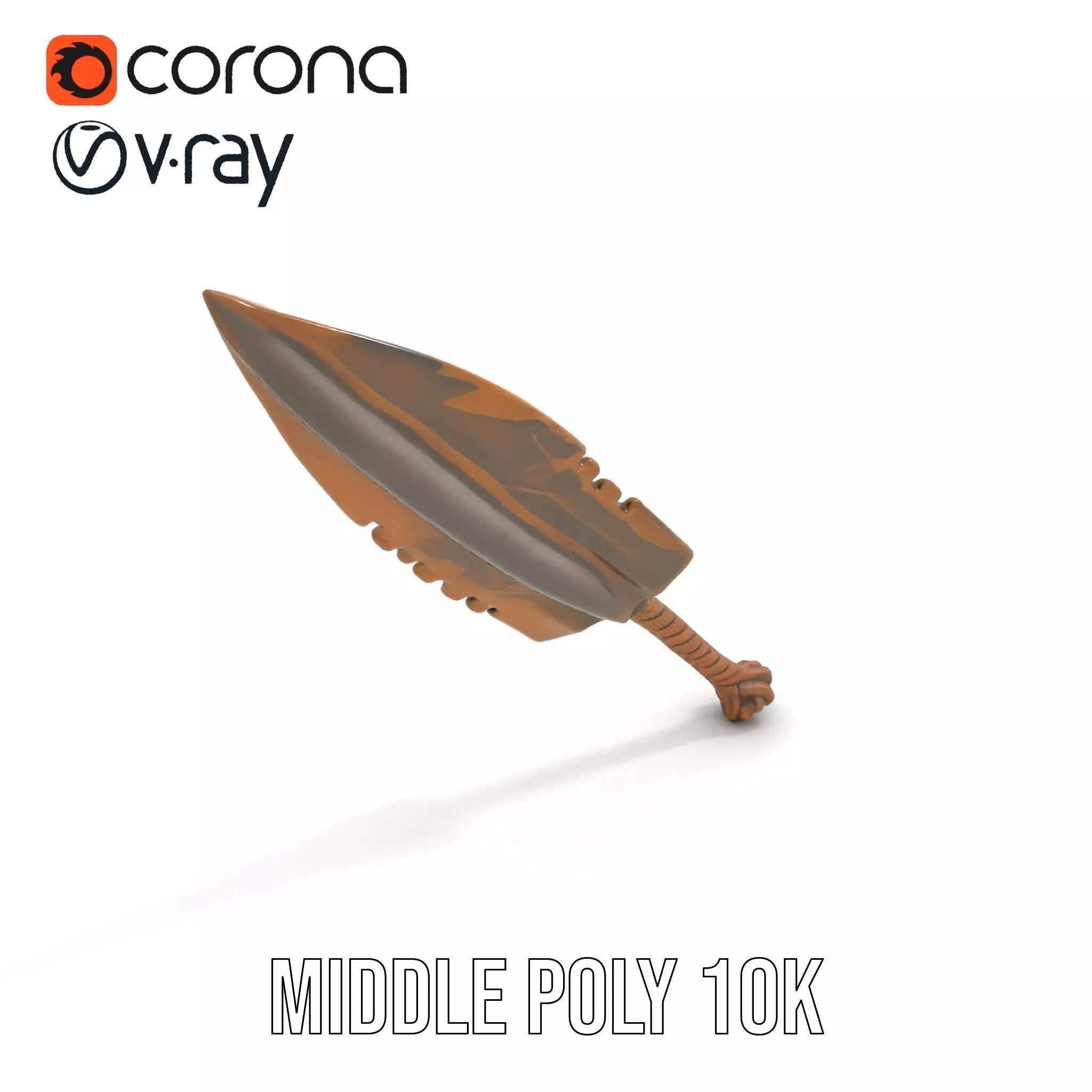 Stone Age Spear model pack Low-poly 3D model_19