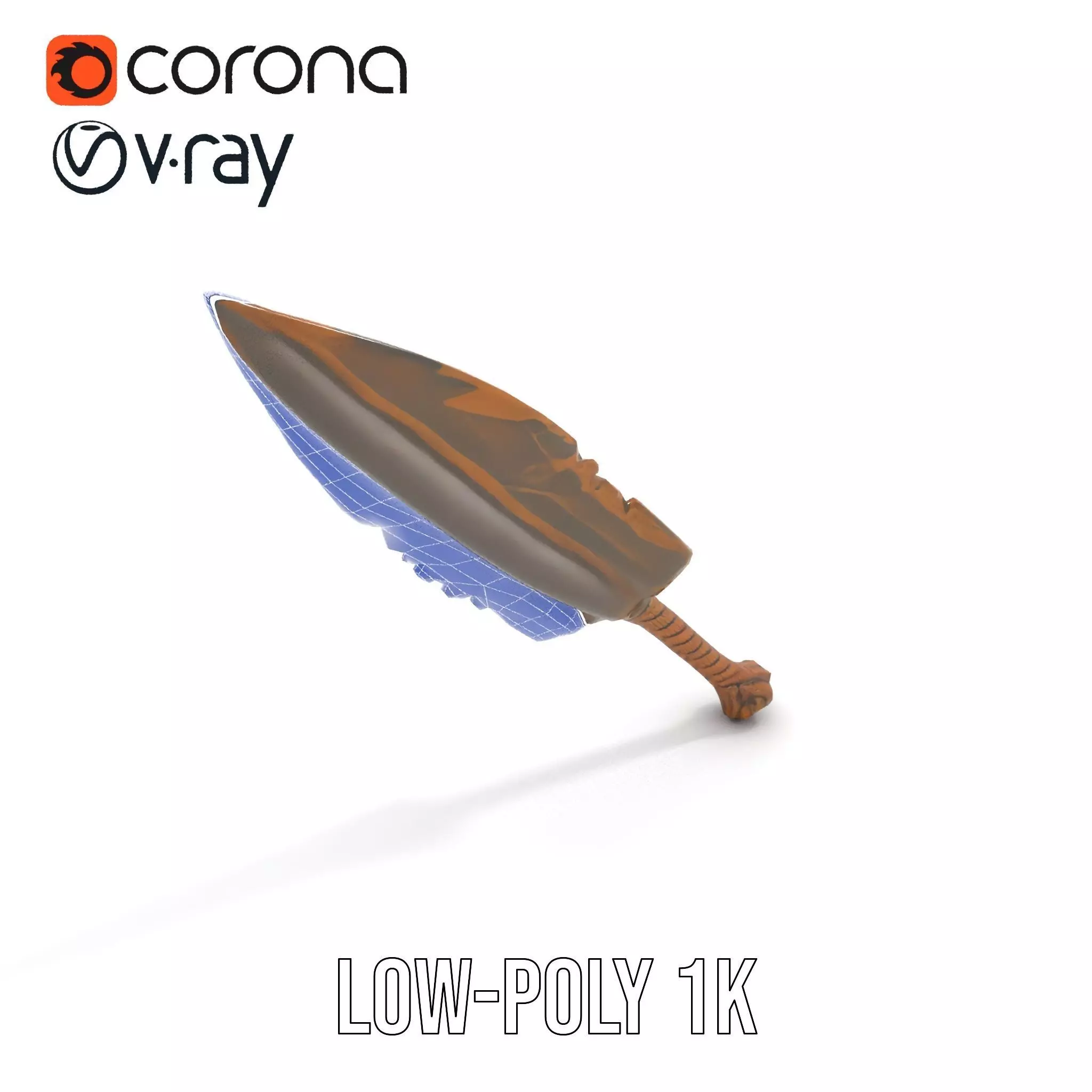 Stone Age Spear model pack Low-poly 3D model_24