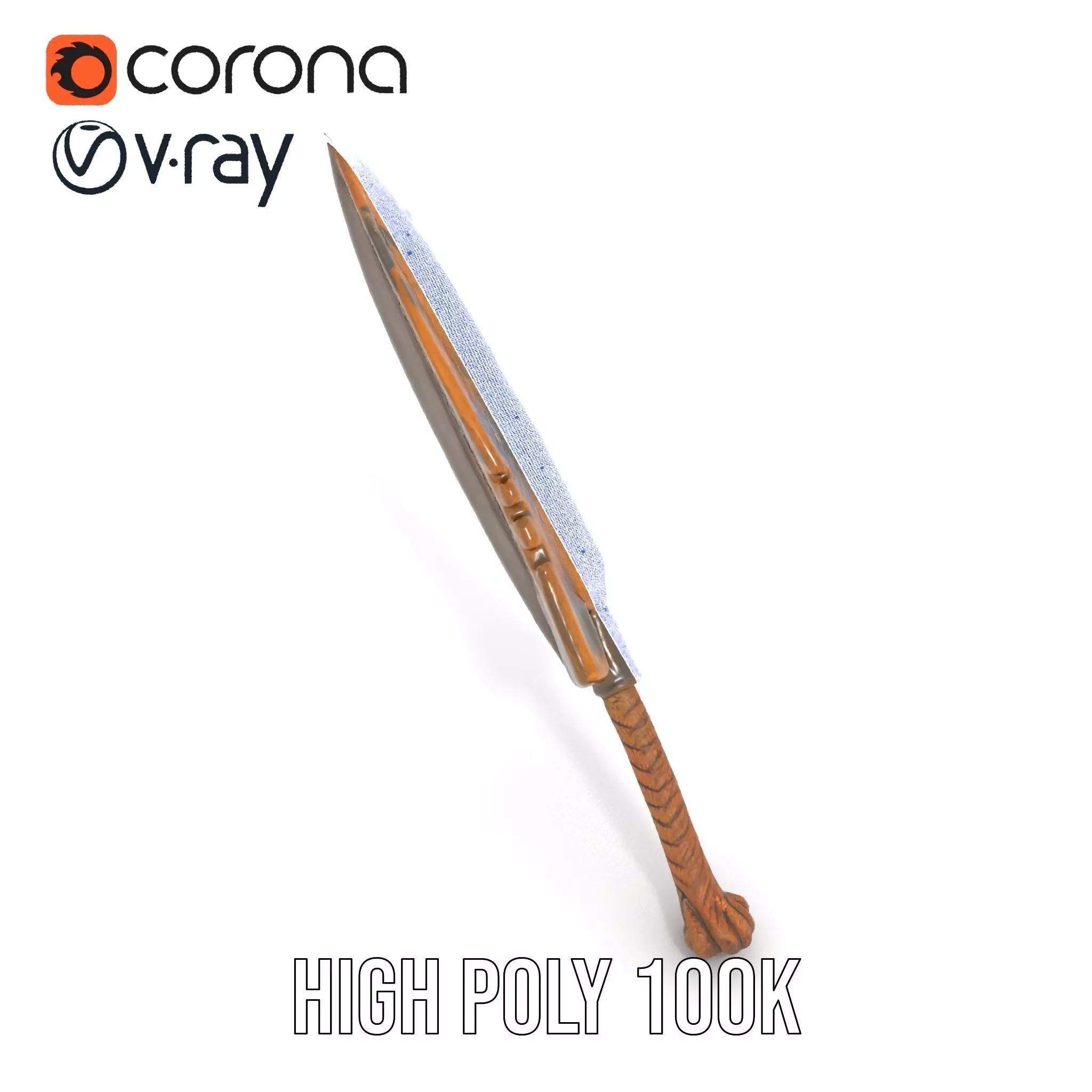 Stone Age Spear model pack Low-poly 3D model_28