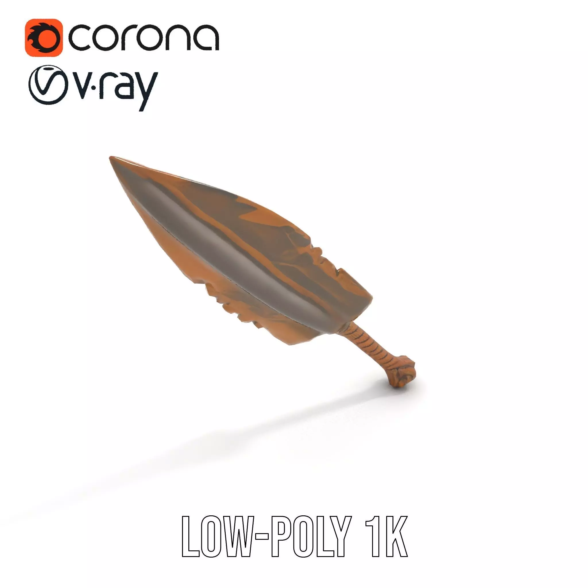 Stone Age Spear model pack Low-poly 3D model_15